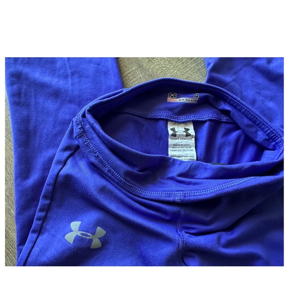 Under Armour Girls Purple AllSeasonGear Flare Leggings Athletic Pants Size 4 - Picture 3 of 5